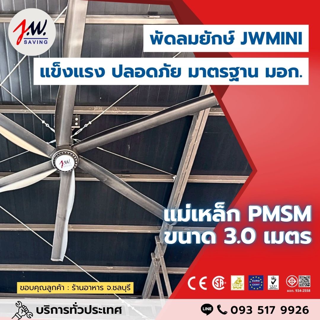 พัดลมยักษ์ MINI PMSM เยอรมัน (สีดำ)