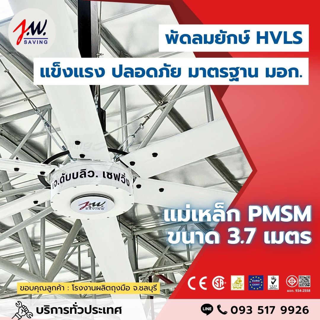 พัดลมยักษ์ รุ่นแม่เหล็กไฟฟ้า PMSM (สีขาว)