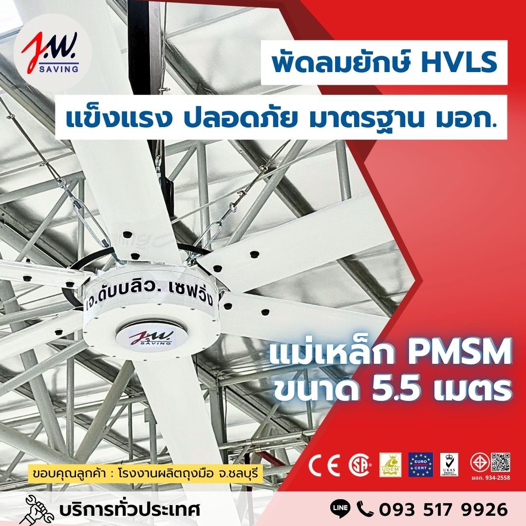 พัดลมยักษ์ รุ่นแม่เหล็กไฟฟ้า PMSM (สีขาว)
